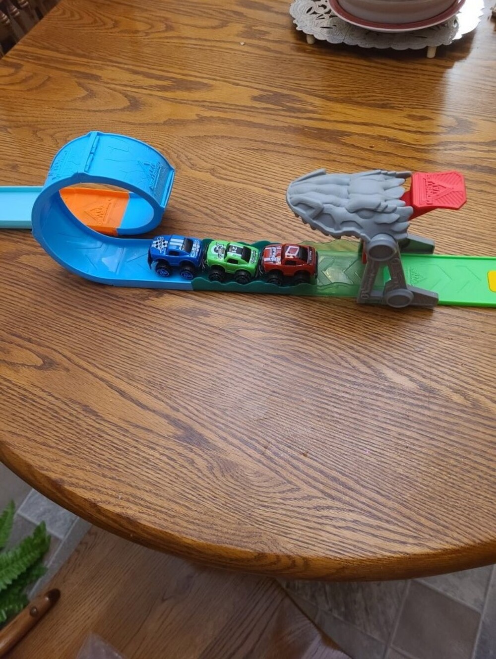 Action Track Playset with Loop and Launcher,  3 cars Pictured included.